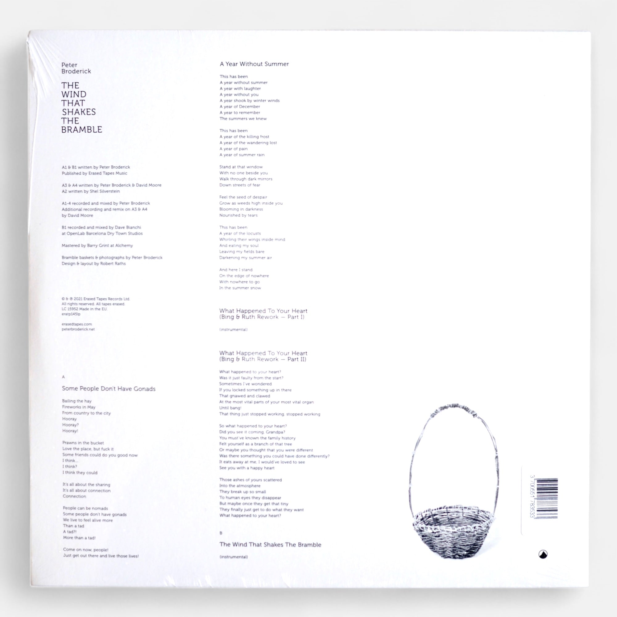 Peter Broderick - The Wind That Shakes the Bramble 裏ジャケット