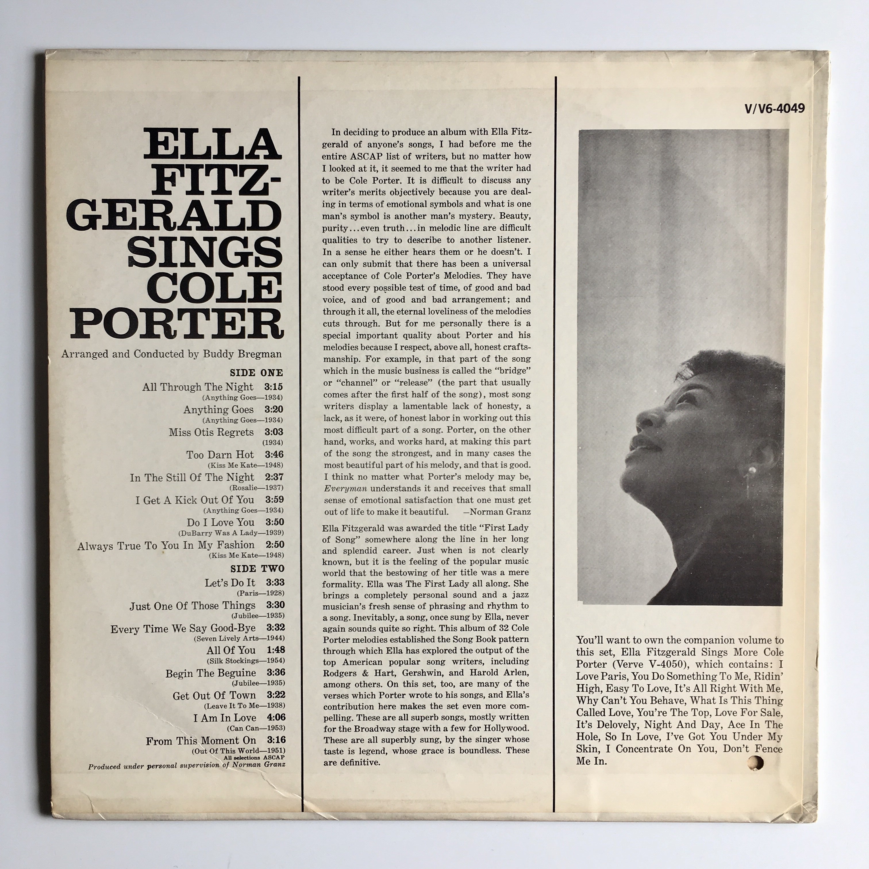 ELLA FITZGERALD SINGS COLE PORTER