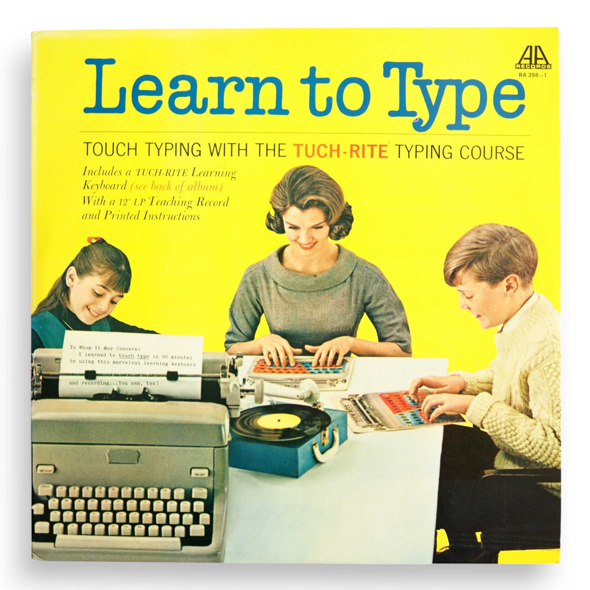 Learn To Type - "TUCH RITE" PERFECT TOUCH SYSTEM TEACHER［used］