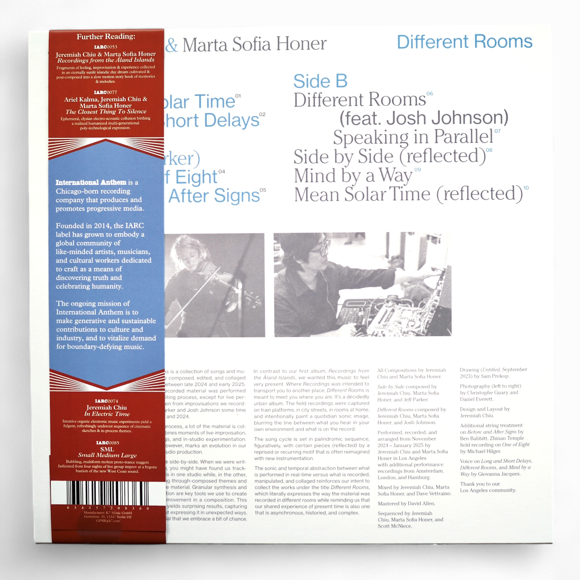 Jeremiah Chiu & Marta Sofia Honer - Different Rooms (‘Battiato Brick’ Red Vinyl)［NEW］