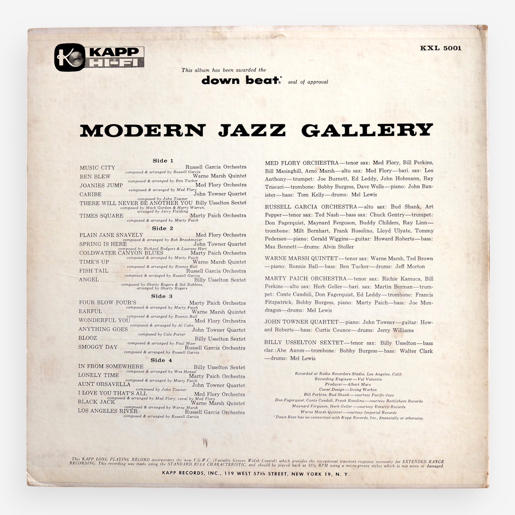 V.A – Modern Jazz Gallery | Kapp Records  [used]