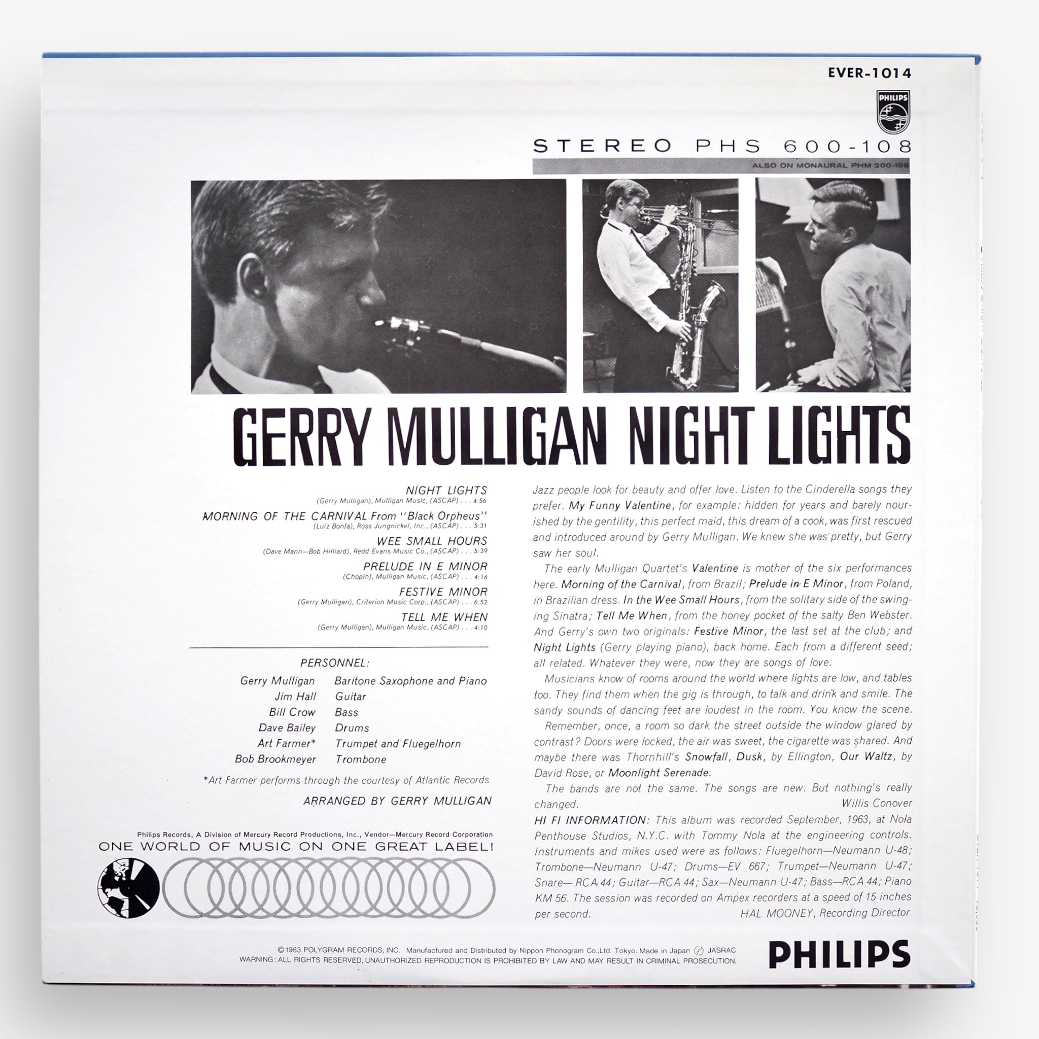 Gerry Mulligan – Night Lights （ジェリー・マリガン 「ナイト
