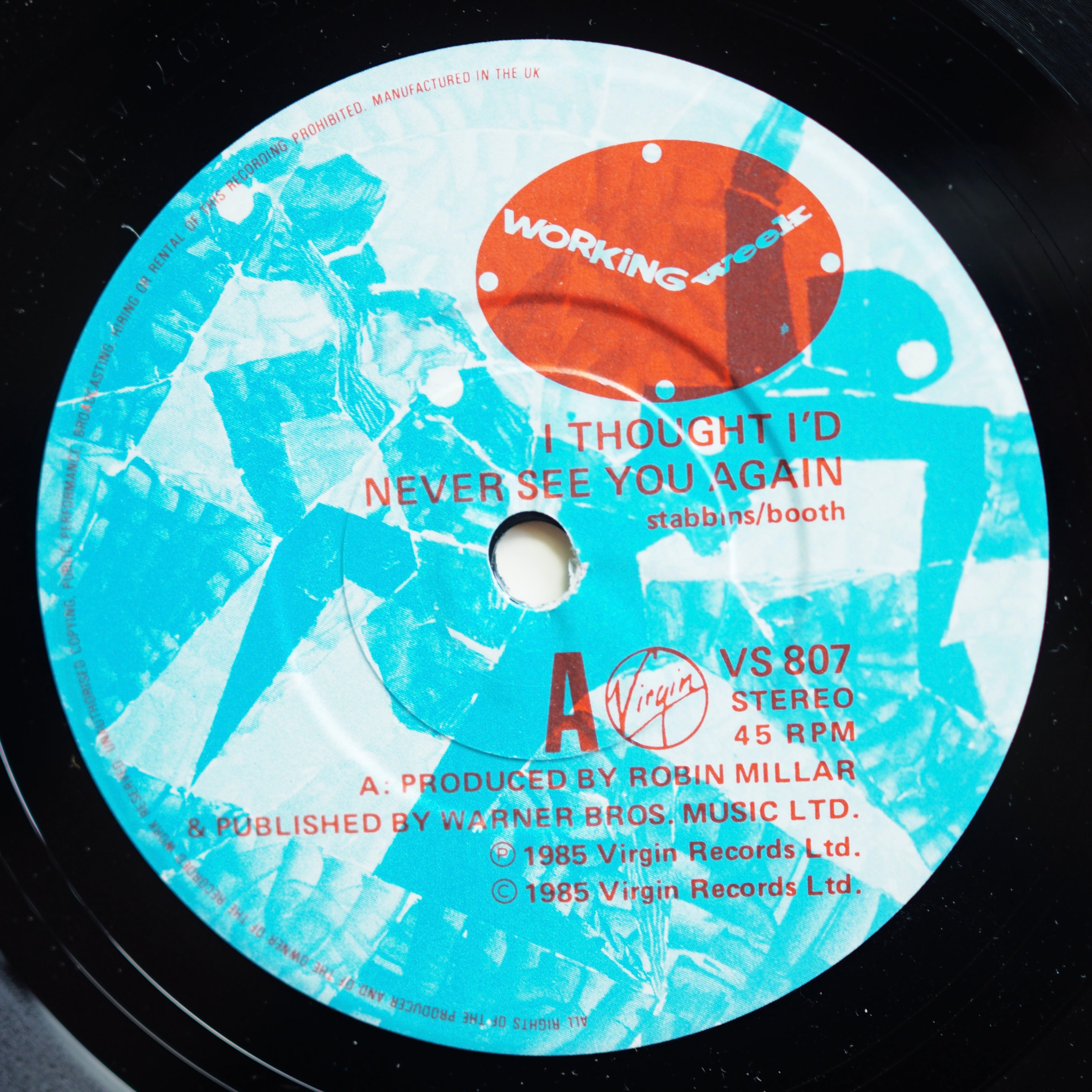 Working Week – I Thought I'd Never See You Again［used］